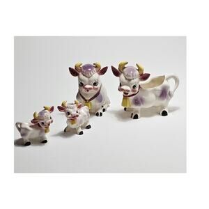 Elsie the Purple Cows     Sugar, Creamer, Salt and Pepper